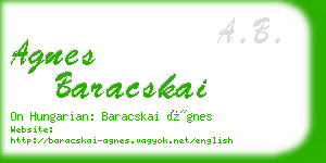 agnes baracskai business card